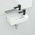thumbnail image 1 of Modern Bathroom Vanity 18x10 Inch White Ceramic Rectangle Wall Mount Bathroom Sink with Single Faucet Hole,Wooden Bathroom Vanity, 1 of 7