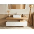thumbnail image 1 of Modern Bathroom Vanity 20" x 14" Solid Surface Vessel Bathroom Sink Basin in Matte White,Wooden Bathroom Vanity, 1 of 7