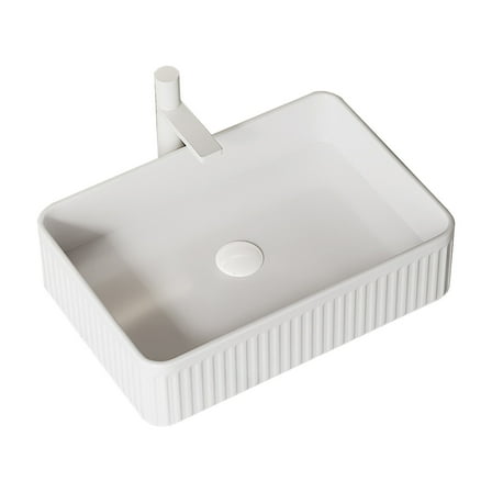 Modern Bathroom Vanity 20inch Bathroom Vessel Sink without Cabinet, White Ceramic Basin,Wooden Bathroom Vanity