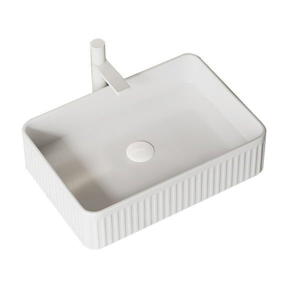 Modern Bathroom Vanity 20inch Bathroom Vessel Sink without Cabinet, White Ceramic Basin,Wooden Bathroom Vanity