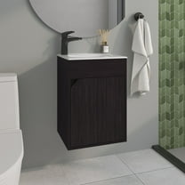 Modern Bathroom Vanity Bathroom Vanity with Sink, 1 Door, Black Wengue,Wooden Bathroom Vanity