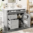 thumbnail image 1 of Modern Bathroom Vanity with 3 Drawers and Storage Cabinet | Create a Tidy and Spacious Bathroom Environment | Enjoy the Convenience of Easy Assembly, 1 of 7