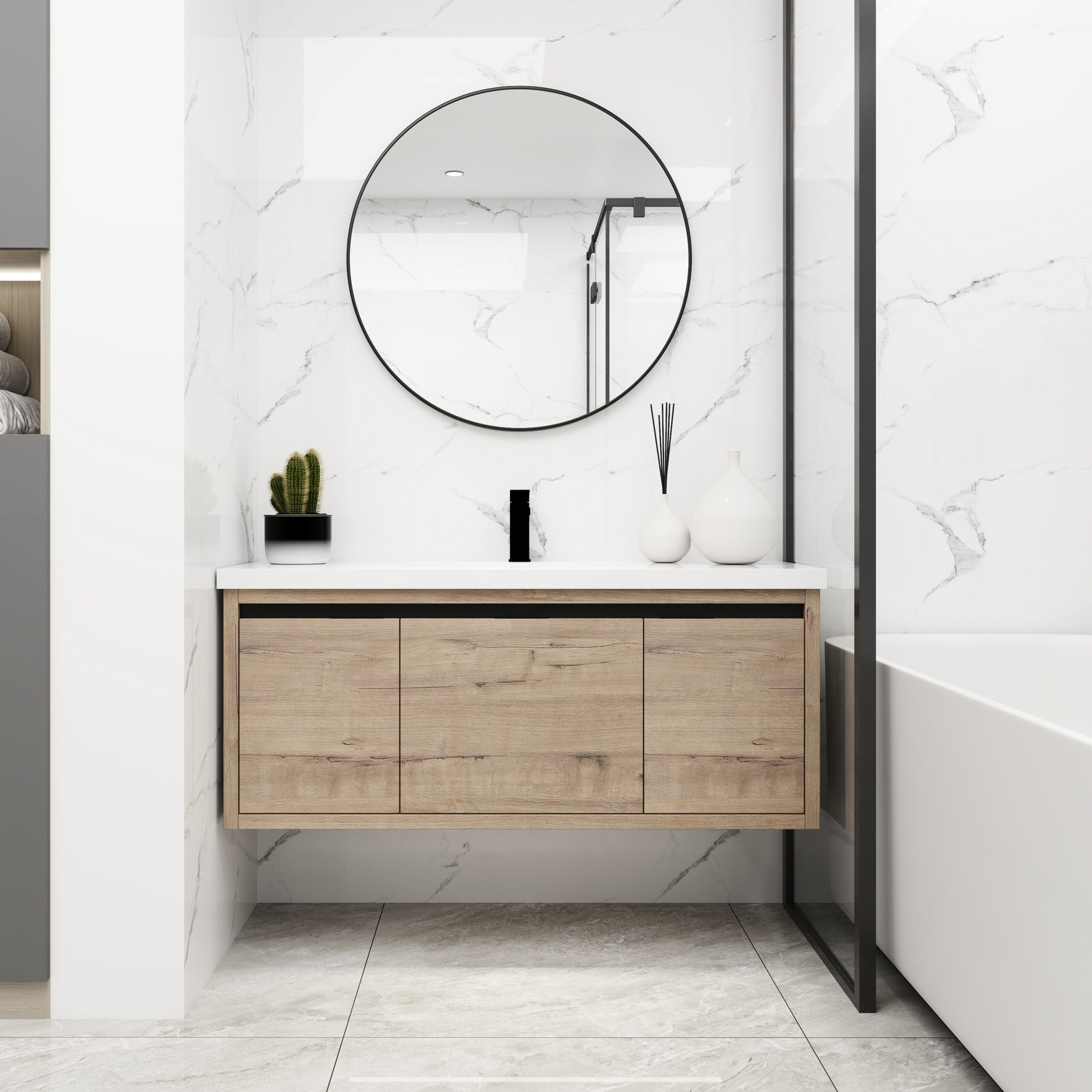 Fresh Look at Modern Bathroom Vanity With Sink Made Of Eco Friendly Plywood