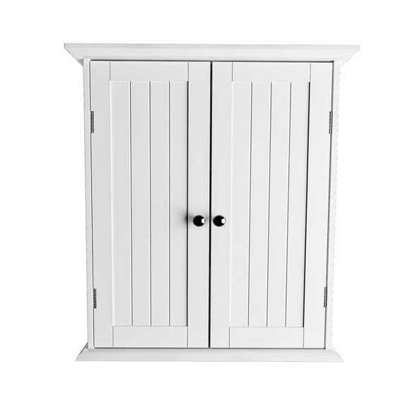 Modern Bathroom Wall Cabinet with Adjustable Shelf, Full Sized Wall Mounted Cabinets, Wooden Storage Over Sink Toilet, Utility Medicine Cabinet for Laundry Room, Kitchen
