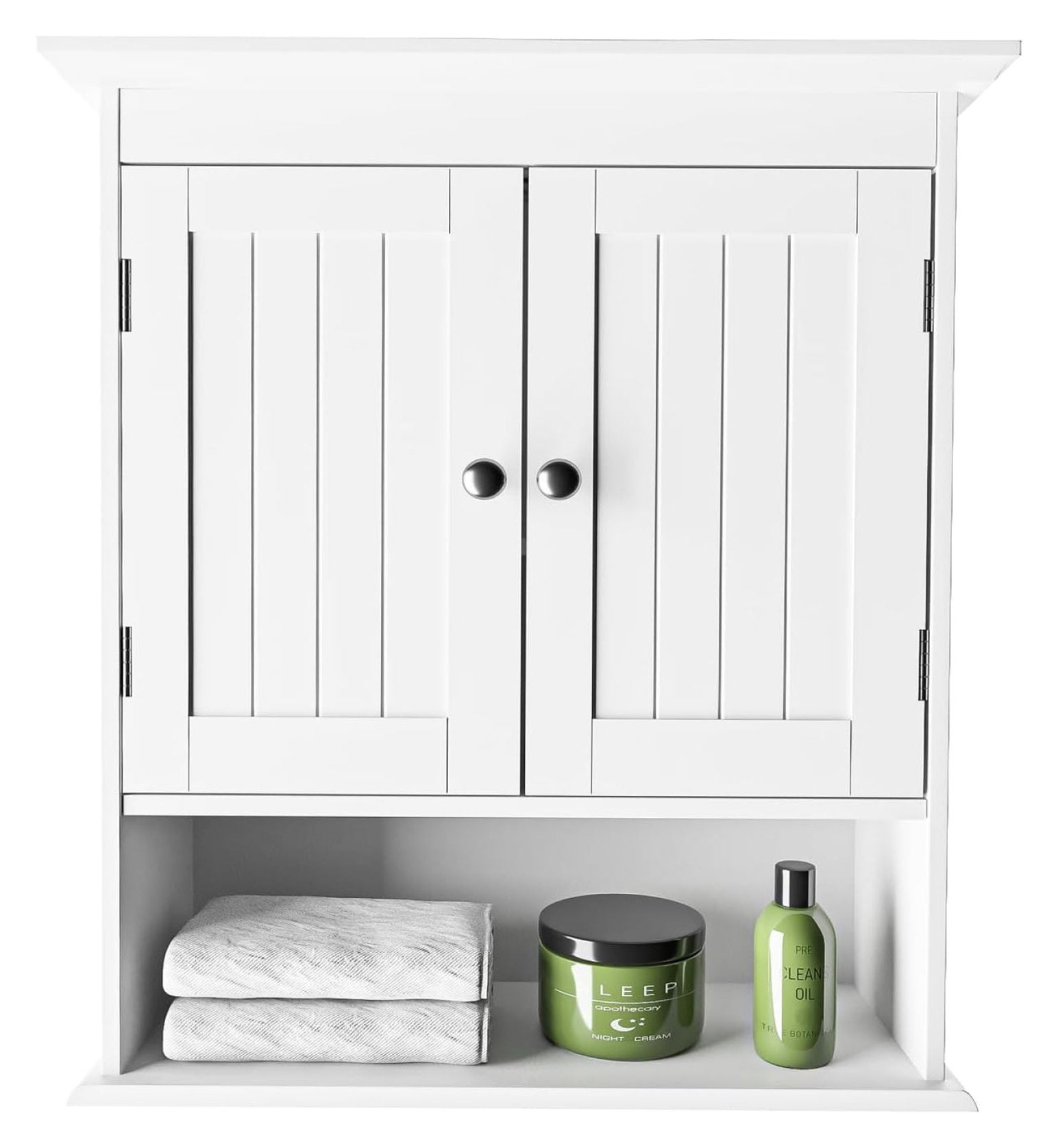 Bestier Small Bathroom Wall Mounted Cabinet Storage Medicine Kitchen Cabinet with Towel Bar 4 Hooks White Walmart
