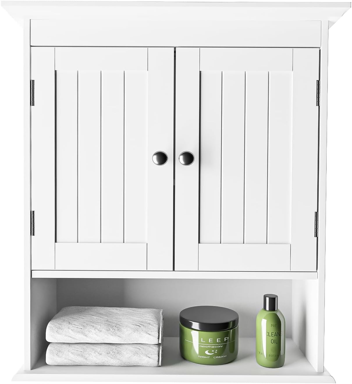 Modern Bathroom Wall Cabinet with Open Compartment & Adjustable Shelf ...