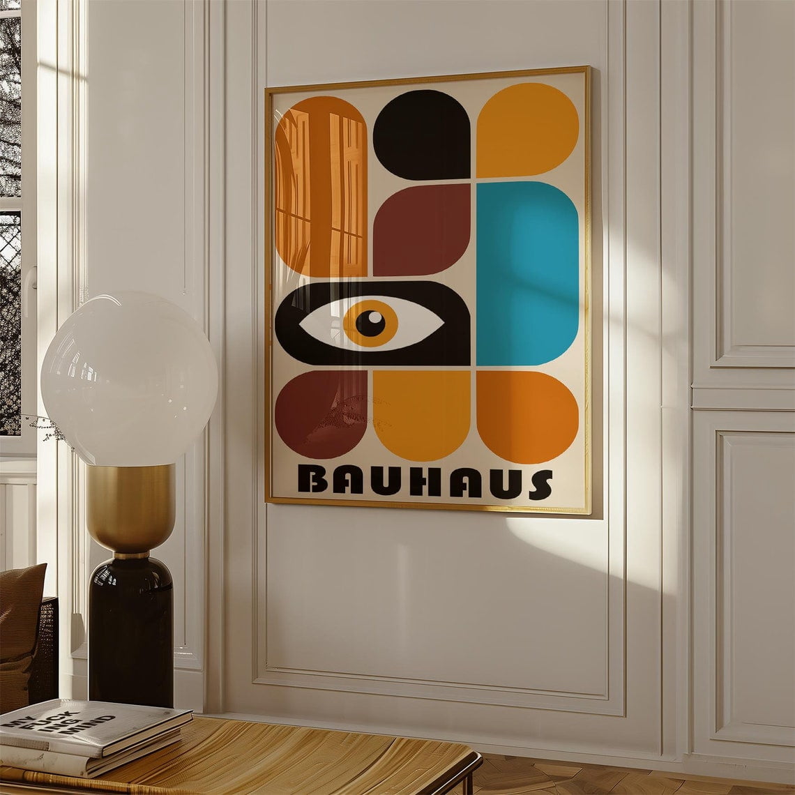 Modern Bauhaus Eye Abstract Poster Geometric Wall Art Minimalist Poster ...