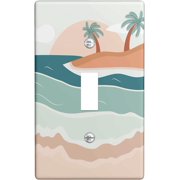 Handmade Pastel Sunset Beach Light Switch Cover – Outlet Decor, Night Light Combo, Plastic, Unique Home Accent
