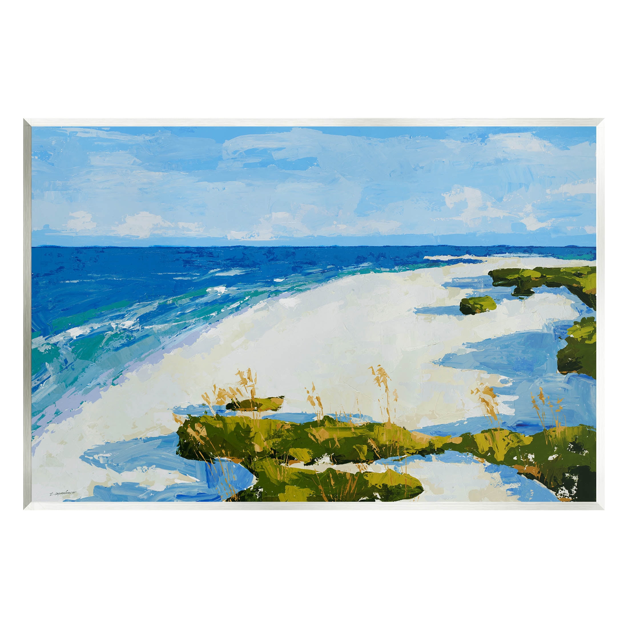 Modern Beach Sand Landscape Coastal Painting Unframed Art Print Wall Art