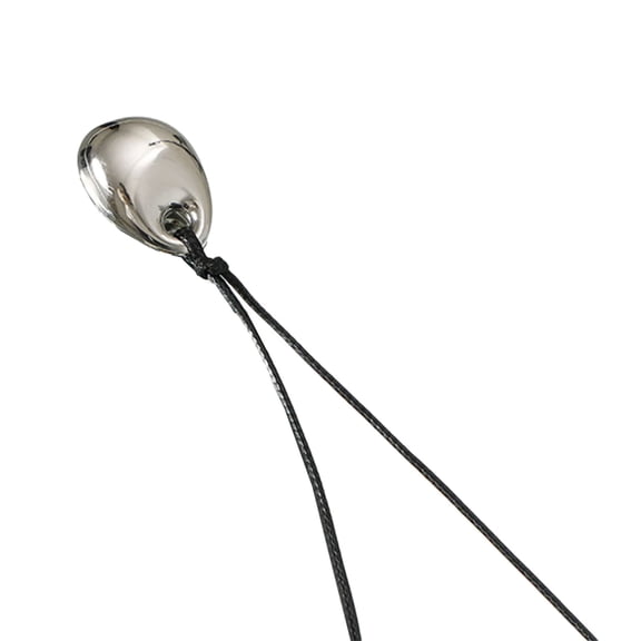 Modern Bean Pendant Necklace Black PU Leather Cord Neckchain Adjustable Clavicle Chain Jewelry for Fashion Forward Women