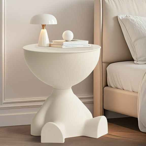 Modern Bear-Shaped Nightstand, Sturdy Plastic Multifunctional Bedside Table and Bookshelf, Space-Saving Stackable Design with Easy Assembly, Cute Non-Toxic Furniture for Kids Room and Small Spaces