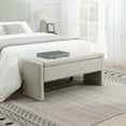 thumbnail image 1 of Modern Upholstered Storage Bench for End of Bed, 47.25" Long Light Grey Footrest Stool, Multi-Functional Ottoman with Linen Fabric for Bedroom, Living Room & Dorm, 1 of 1