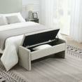 thumbnail image 1 of Modern Bed End Bench with Storage,Upholstered Large Foot Rest Stool, Comfy Window Vanity Bench for Living Room,Bedroom,Dorm,Coffee Table,Linen Light Grey, 1 of 9