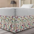 thumbnail image 1 of Modern Bed Skirt, Colorful Heels and Woman Shoes with Circles Shapes and Dots, Elastic Bedskirt Dust Ruffle Wrap Around for Bedding Decor, 4 Sizes, Sea Blue Pale Eggplant and Coral, by Ambesonne, 1 of 2