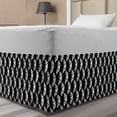 thumbnail image 1 of Modern Bed Skirt, Contemporary Geometric Illustration of Triangular Monochrome, Elastic Bedskirt Dust Ruffle Wrap Around for Bedding Decor, 4 Sizes, Charcoal Grey Eggshell, by Ambesonne, 1 of 2
