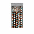 thumbnail image 1 of Modern Bedding Set with Sheet & Covers, Vector Contemporary Design Geometric Hexagonal Detailed Image, Printed Bedroom Decor 2 Shams, 4 Sizes, Turquoise Salmon, by Ambesonne, 1 of 3