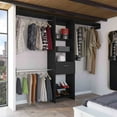 thumbnail image 1 of Modern Bedroom Closet 250 - Black With Five Open Shelves, One Drawer, Three Metal Rods, Exquisite For Black, 5 1 3 Smooth, 1 of 3