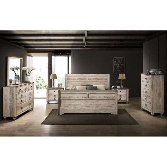 Modern Bedroom Set Including Queen Bed | Sleigh Bed for Bedroom Coziness | Solid Wood Construction with Smooth Drawer Slides | Resolves Drawer Sticking Problem