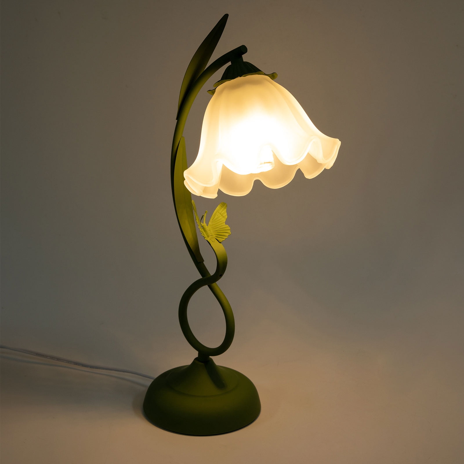 Modern Bedside Lamp Stained Glass Flower Table Reading Lamps Nightstand ...