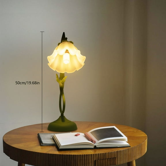 Modern Bedside Lamp Stained Glass Flower Table Reading Lamps Nightstand Desk Lights for Bedroom, Living Room, Office