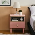 thumbnail image 1 of Nightstand, Modern Bedside Tables End Tables With Drawer And Open Shelf, Solid Wood Leg Support, Compact Sofa Side Tables For Bedroom Living Room Dorm, 1 of 9
