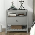 thumbnail image 1 of Modern Bedside Tables for Bedroom with Drawers, Solid Wood Nightstand with Large Drawer and Storage Cabinet, Large Capacity, Gray, LJ1684, 1 of 2