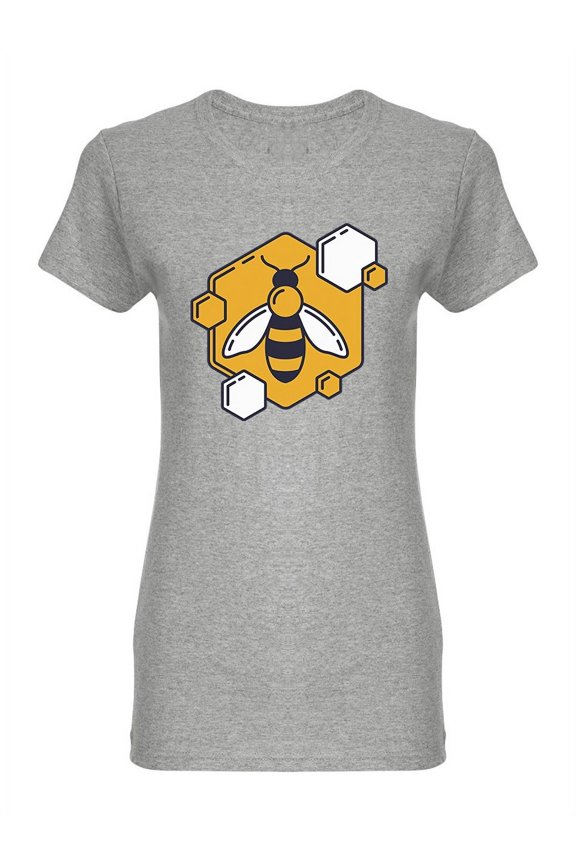 Modern Bee Logo Shaped T-Shirt Women -Image by Shutterstock, Female Medium