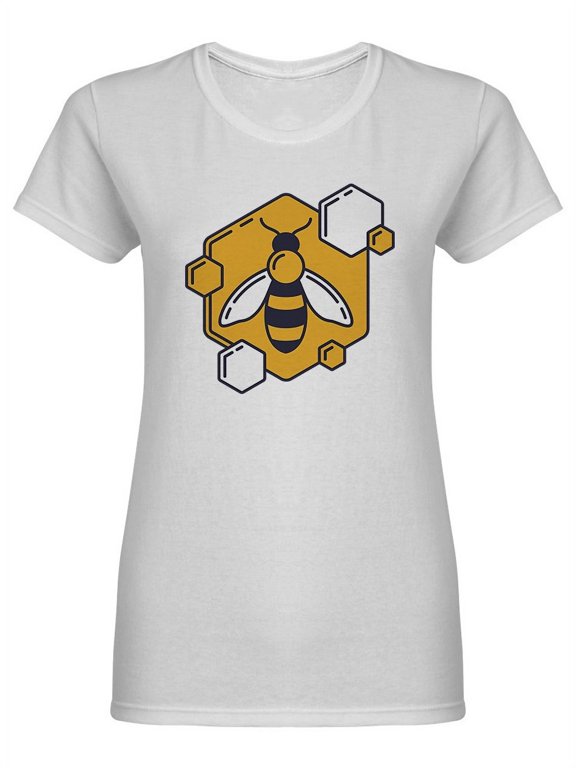 Modern Bee Logo Shaped T-Shirt Women -Image by Shutterstock, Female Small
