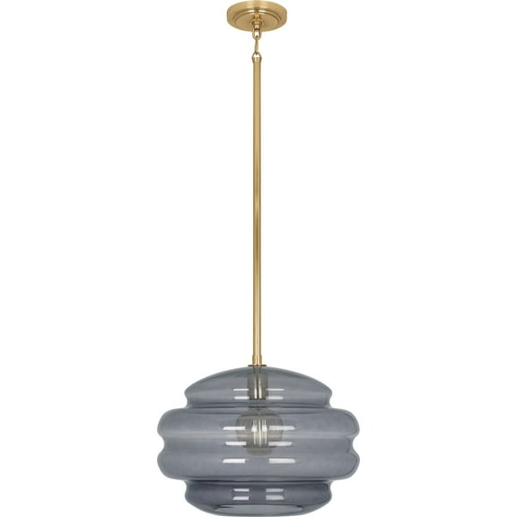 Modern Beehive Pendant Light | Smoke Gray Glass & Brass Finish | Decorative Hanging Fixture for Home | UL Listed for Dry or Damp Locations
