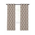 thumbnail image 1 of Modern Beige Geometric Blackout Curtains 72 Inches Long for Bedroom, Abstract Art Morocco Aesthetic Thermal Insulated Room Darkening Black Out Window Curtain Panels Grommet Drapes for Living Room, 1 of 8