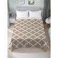 thumbnail image 1 of Modern Beige Geometric Full Size Flat Sheet, Wrinkleproof & Fadeproof Cooling Flat Bed Sheet Only, Abstract Art Morocco Aesthetic Breathable Soft Bedding Top Sheets 81 x 96 Inches, 1 of 8