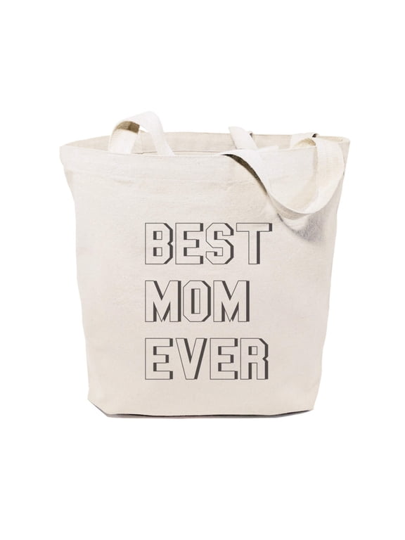 Modern Best Mom Ever Cotton Canvas Tote Bag