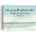 thumbnail image 1 of Modern Bible Verse Wall Art Christian Canvas Painting Framed Wall Art Decor for Home, Isaiah 43:2 Scripture Ocean Poster Print Religious Gift, 1 of 5