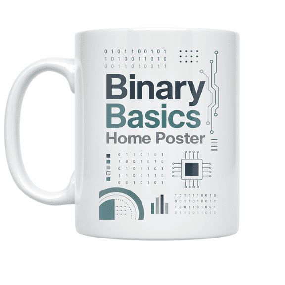 Modern Binary Basics Home Design - Tech Enthusiast - 11 oz Ceramic Coffee Mug