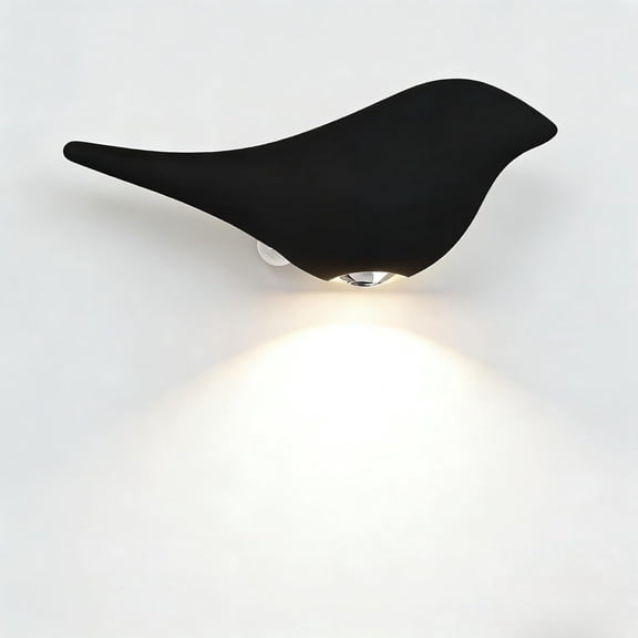 Modern Bird Motion Sensor Wall Light – Magnetic Wireless Night Light with 3 Color Modes (Warm/Neutral/White), Type-C Rechargeable LED Wall Sconce for Bedroom, Hallway, Nursery, Bathroom (Black)