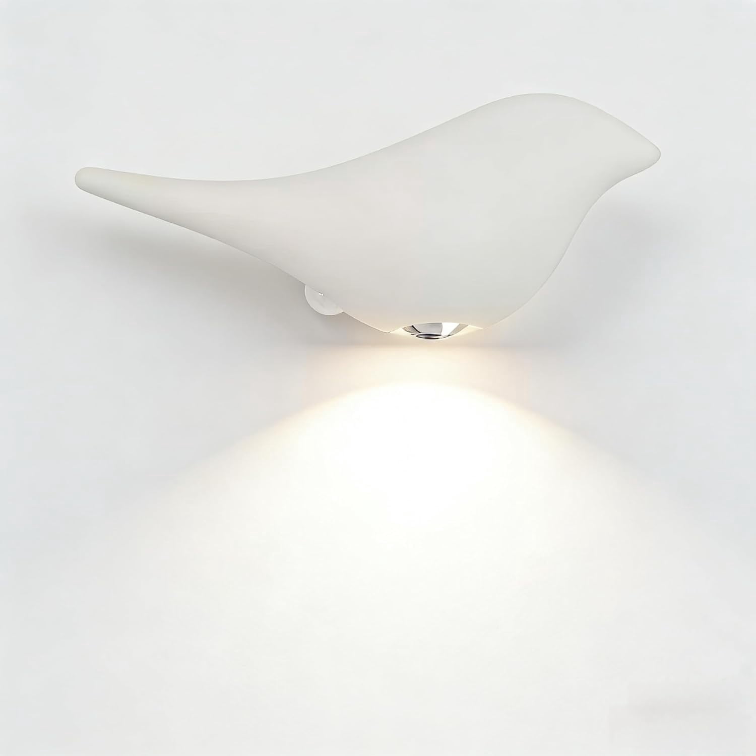 Modern Bird Motion Sensor Wall Light – Magnetic Wireless Night Light with 3 Color Modes (Warm/Neutral/White), Type-C Rechargeable LED Wall Sconce for Bedroom, Hallway, Nursery, Bathroom (White)