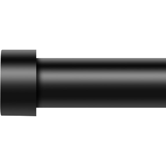 Diametric Dimensions Modern Black 1'' Diameter Heavy Duty Adjustable Curtain Rod with End ...