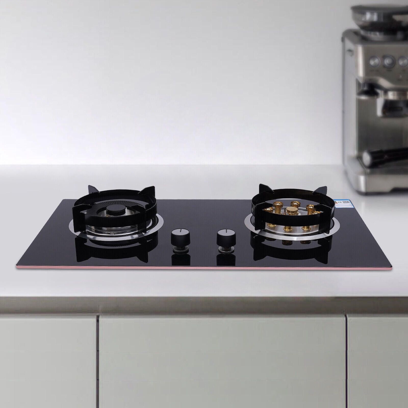 Modern Black 2 Grade Gas Stove Press-rotation Ignition Can Be Used in Home Kitchens, Homestays, And Other Places