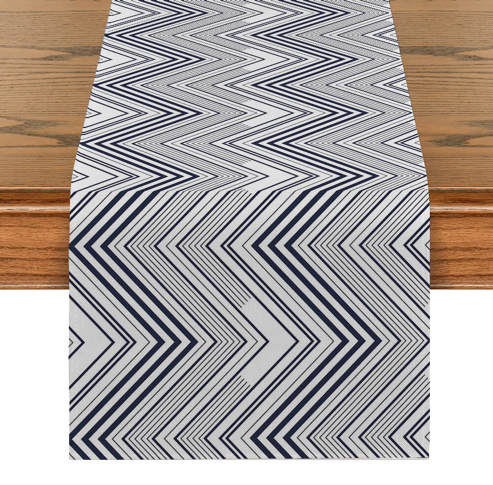 Modern Black And White Stripe Table Runner Placemat Set Tablerunner Dining Table Mat Home