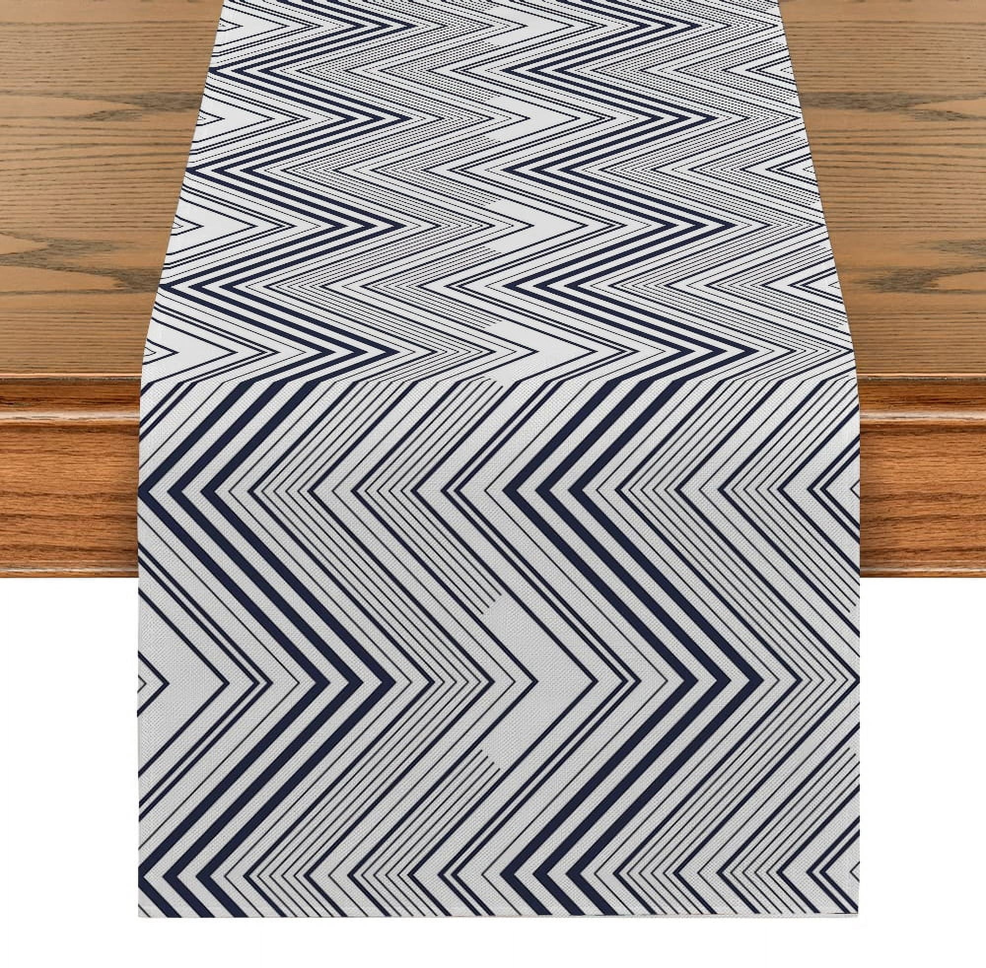 Modern Black And White Stripe Table Runner Placemat Set Tablerunner ...