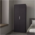 thumbnail image 1 of Modern Black Armoire Cabinet with Customizable Interior, Particle Board Wardrobe for Bedroom & Closet Organization, 1 of 8