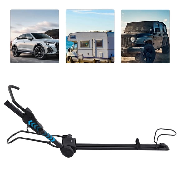 Modern Black Car Roof Bike Rack, Aluminum Alloy Iron Nylon Material for Mountain Road Bikes