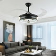 thumbnail image 1 of Modern Black Ceiling Lamp With Retractable Fan, 1 of 8