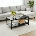 thumbnail image 1 of Modern Black Coffee Table with Storage - 2-Tier Design for Living Room, 1 of 6