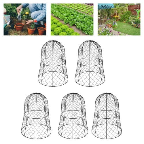 Modern Black Cone Garden Cloche Bell Screen Shape Plant Protectors from Animals 12.99"Dx15.75"H