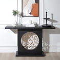 thumbnail image 1 of VELOVE Modern Black Console Table with Gold Accent - Luxury Entryway Sofa Table with Circular Metal Art Decor for Living Room, Hallway, 1 of 14