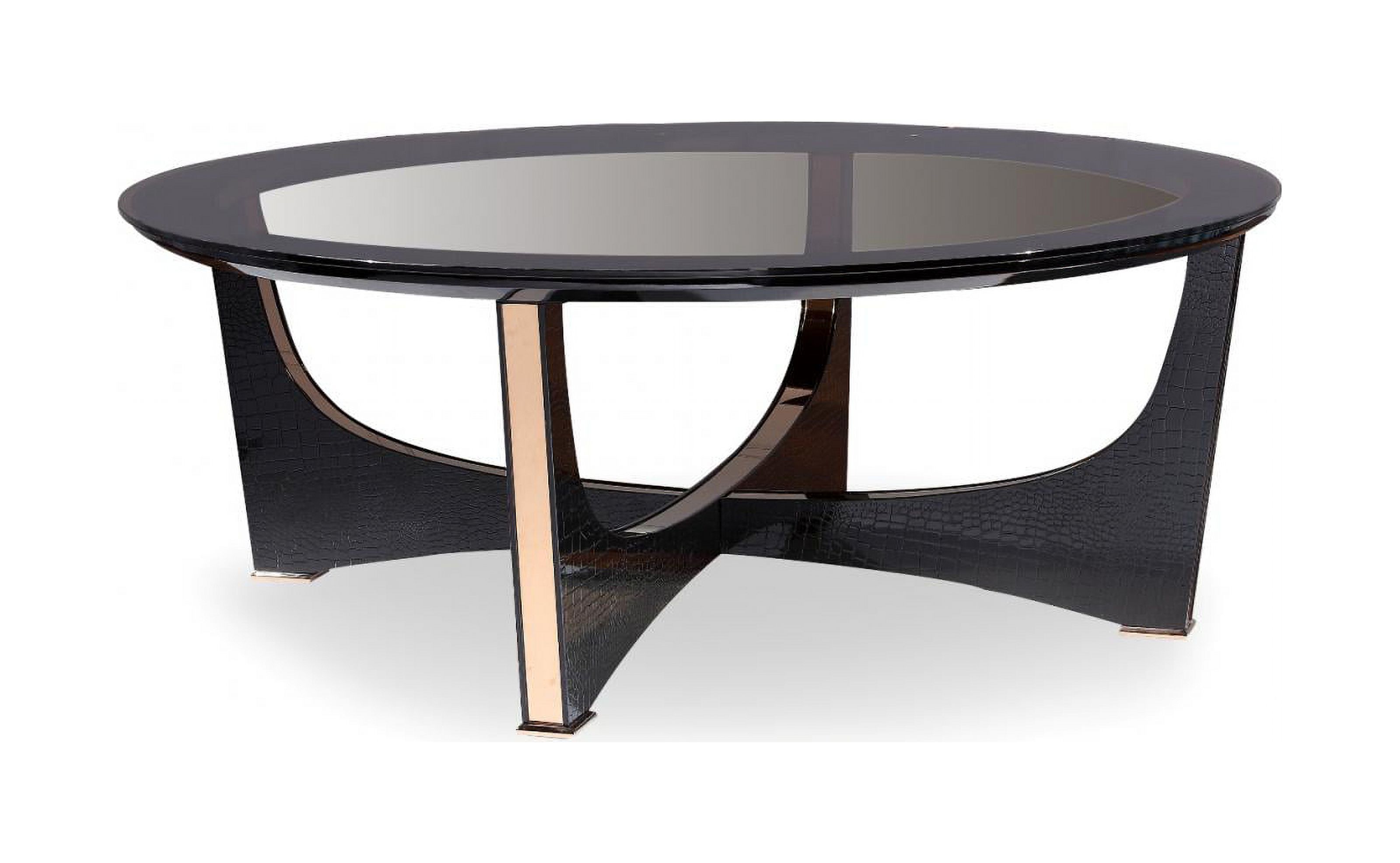 Modern Black Crocodile & Rosegold Coffee Table VIG A&X Talin - image 1 of 4