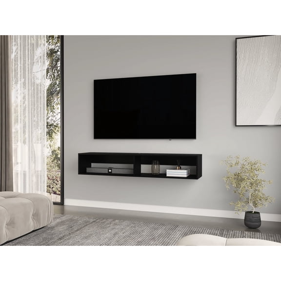 Modern Black Design - Media Device Placement and Cable Management - Multiple Rooms - Long - term Media Organization