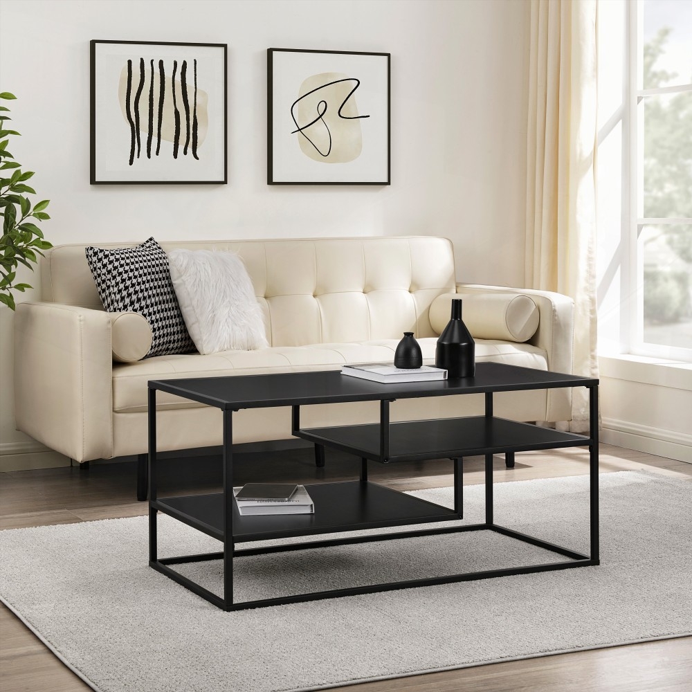 Modern Black Floating Shelf Coffee Table for Urban Homes - Walmart.com