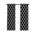 thumbnail image 1 of Modern Black Geometric Blackout Curtains 72 Inches Long for Bedroom, Abstract Art Morocco Aesthetic Thermal Insulated Room Darkening Black Out Window Curtain Panels Grommet Drapes for Living Room, 1 of 8